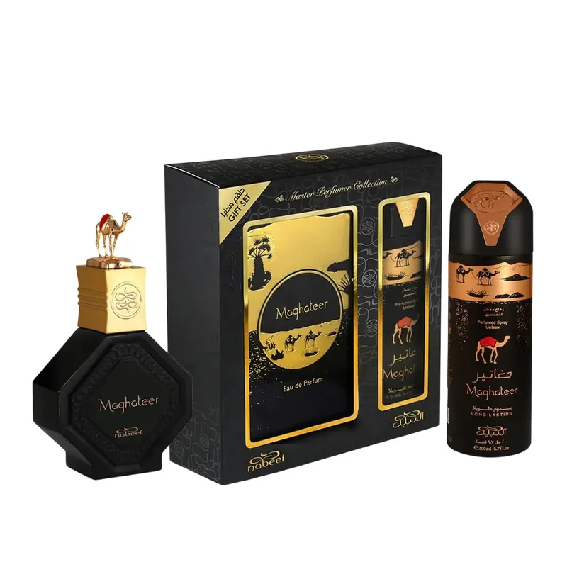 Zestaw Nabeel: Maghateer, woda perfumowana, dla mężczyzn, 100 ml + Maghateer, dezodorant w sprayu, dla mężczyzn, 100 ml