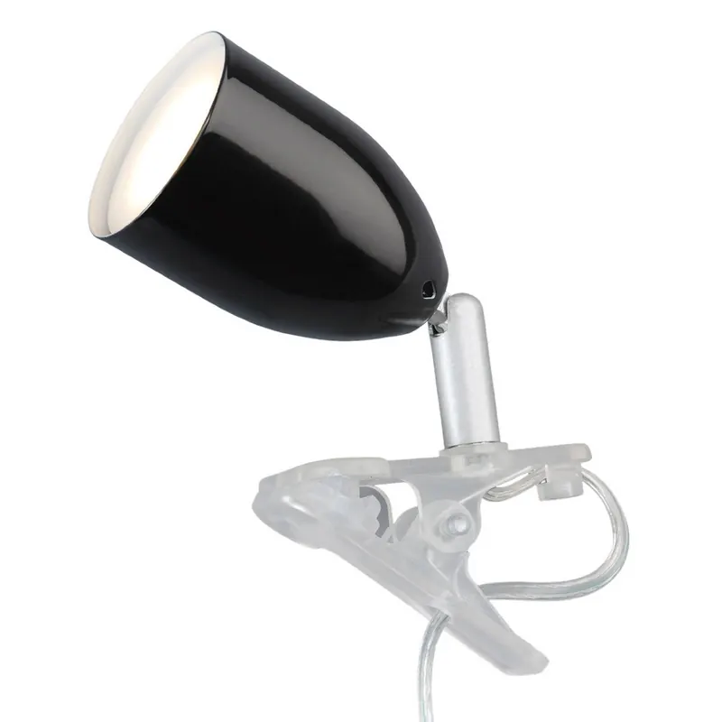 Nowoczesna lampa z klipsem LED LEO w kolorze czarnym