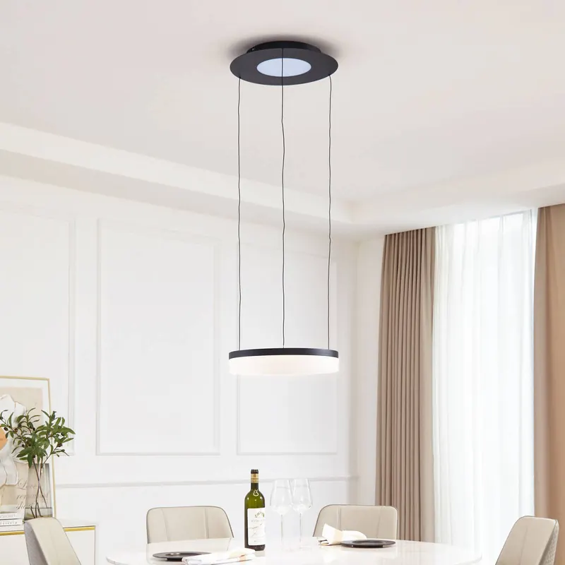 Lucande Smart LED żyrandol Squillo czarny Tuya RGBW CCT
