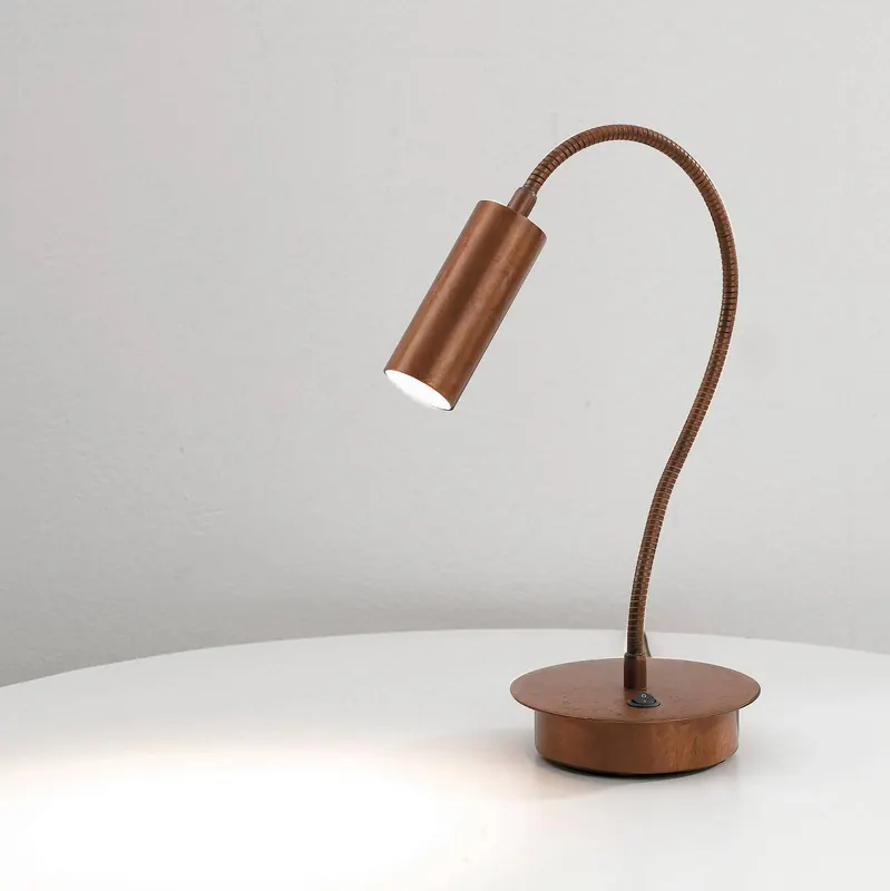 Lampa stołowa 7538, drewno oksydowane, regulowana, GU4-MR11