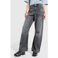 Hoodrich Spodnie Wide Leg Jeans Onyx