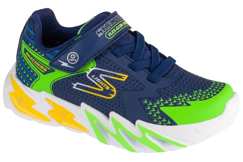 Skechers S-Lights: Flex-Glow Bolt 400138L-NVMT, Dla chłopca, Granatowe, buty sneakers, syntetyk, rozmiar: 34