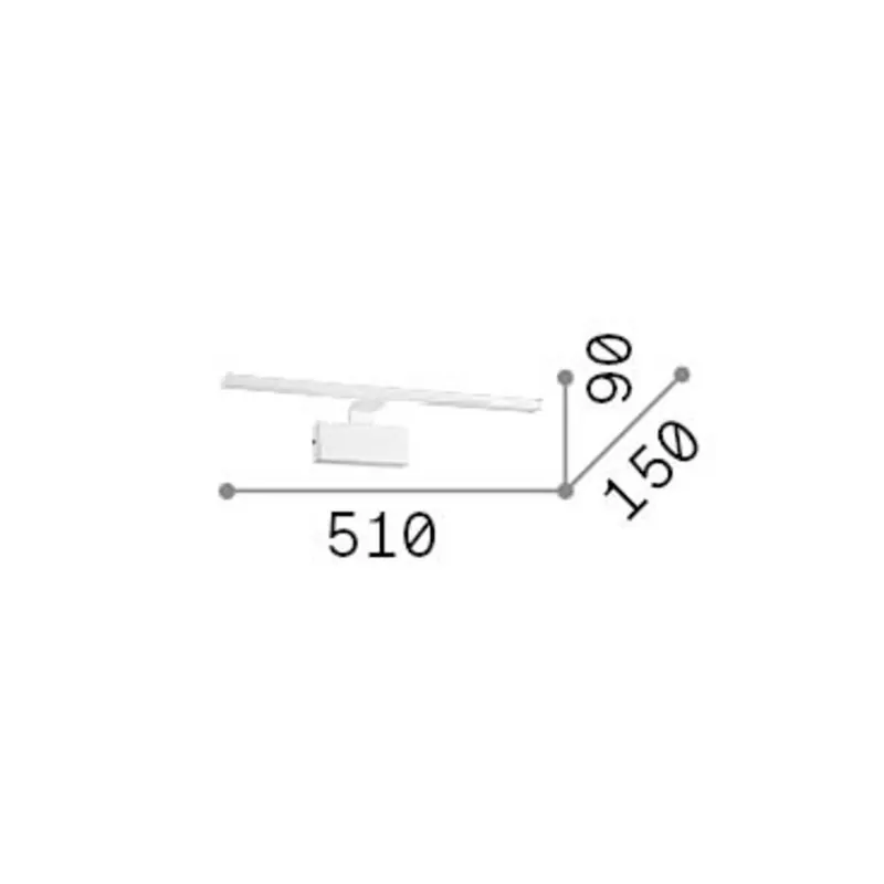 Kinkiet LED IDEAL LUX Alma, chromowany metal, szerokość 51 cm