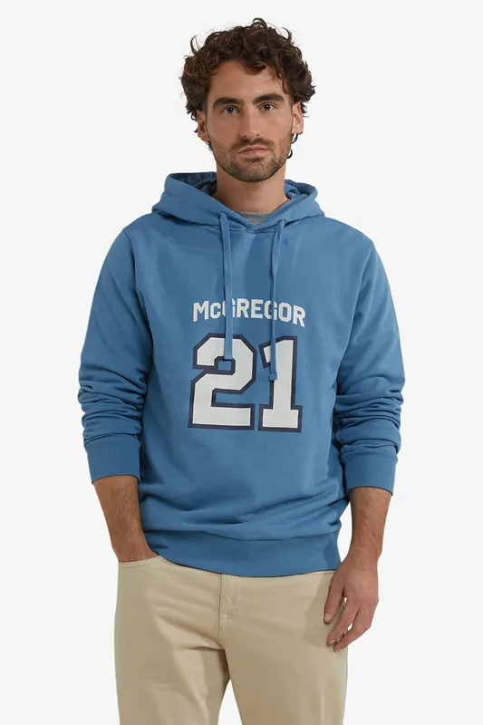 McGregor Graphic Hoody Worker Blue Maat: L | Hoodies Outlet | Heren | Blauw