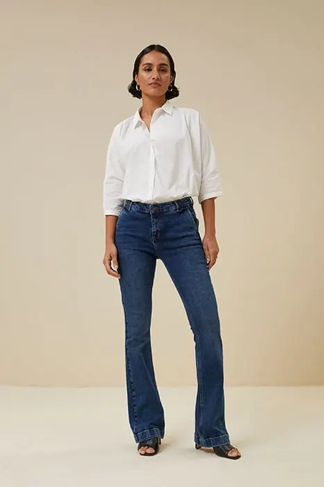 By-Bar Leila Pant T Denim Denim Maat: XS | Flared Jeans Outlet | Dames | Blauw