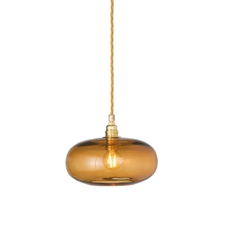 EBB & FLOW Lampa wisząca Horizon, brązowa, szkło, Ø 21 cm