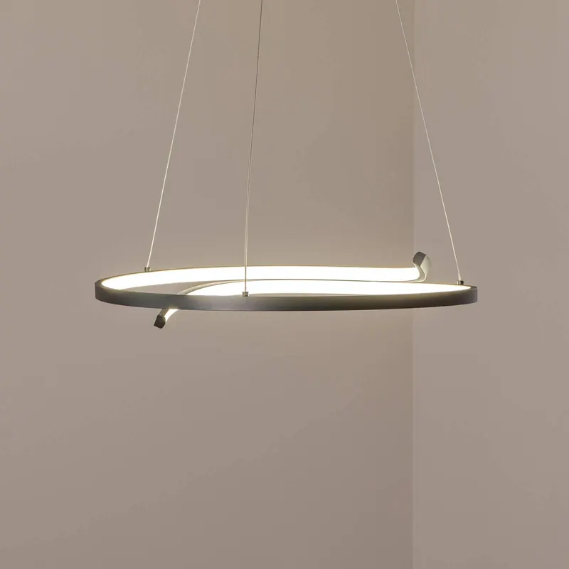 Żyrandol LED Lorenzo, metal, czarny, 4000 K