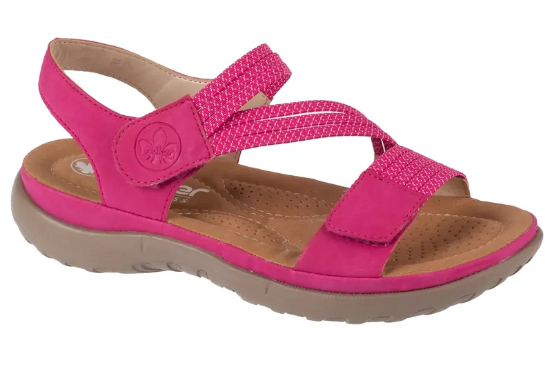 Rieker Sandals 64870-31, Damskie, Różowe, sandały, skóra syntetyczna, rozmiar: 36