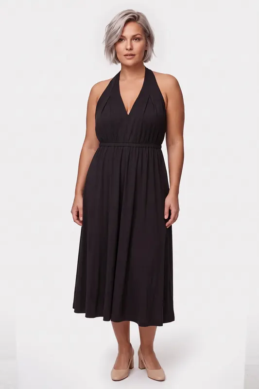 ARKET Mellena Dress Black Maat: L | Midi Jurken Outlet | Dames | Zwart
