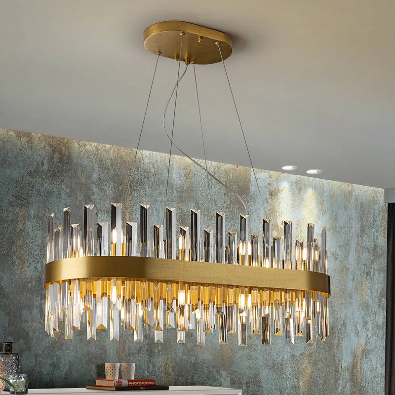 Lampa wisząca Grace, żelazo, szkło, owal, 20 źródeł światła