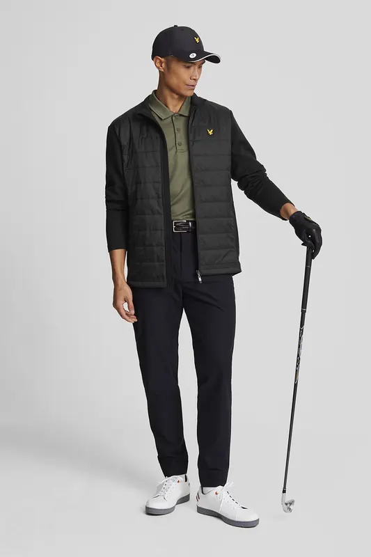 Lyle & Scott Baffle Quilted Full Zip Jacket Jet Black Maat: M | Lichte Jassen Outlet | Heren | Zwart