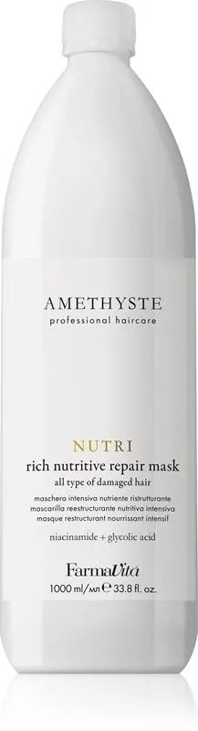 FarmaVita Amethyste Nutri maschera do głębokiej regeneracji włosów zniszczonych, poddanych zabiegom chemicznym 1000 ml