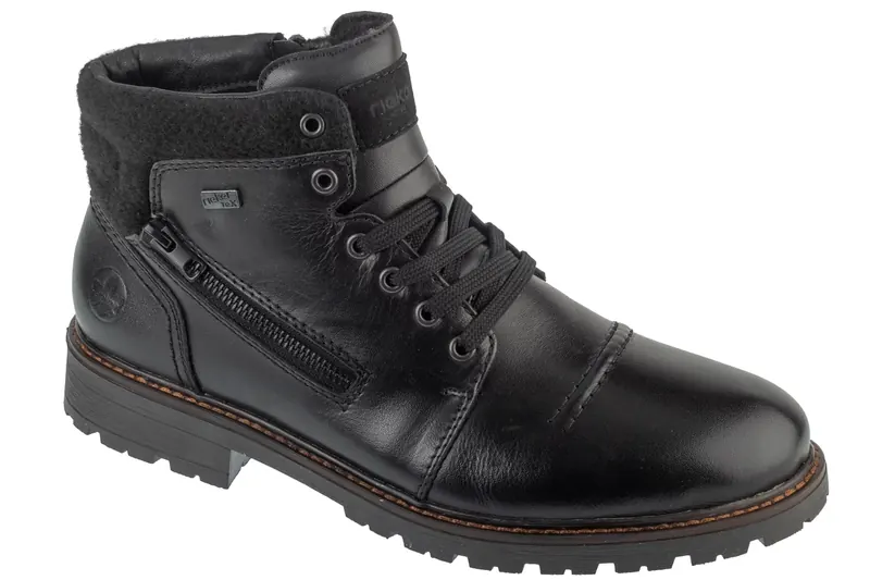 Rieker Shoes 32020-00, Męskie, Czarne, trzewiki, skóra licowa, rozmiar: 42