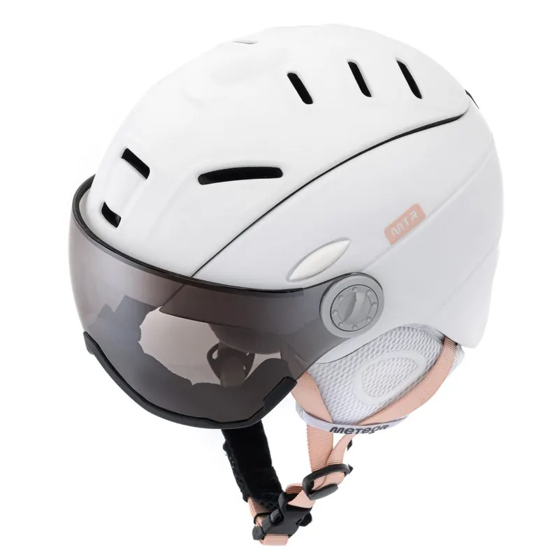 METEOR kask narciarski z goglami z regulacją HOLO biały (53-55)