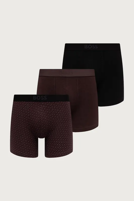 BOSS bokserki męskie bawełniane z elastanem BoxerBr3P ONE D 3-pack