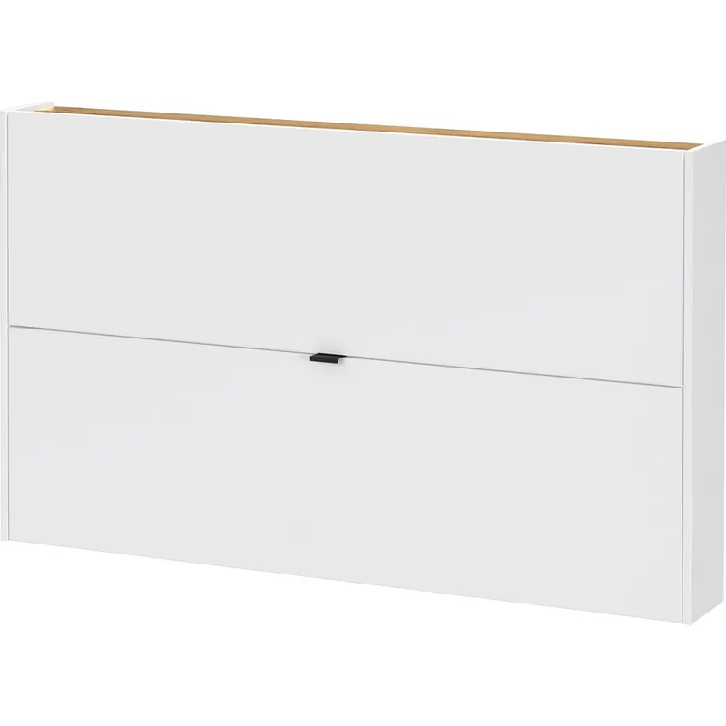 Biała uchylna wisząca szafka na buty w dekorze dębu 140x83x18 cm Ameca – Germania