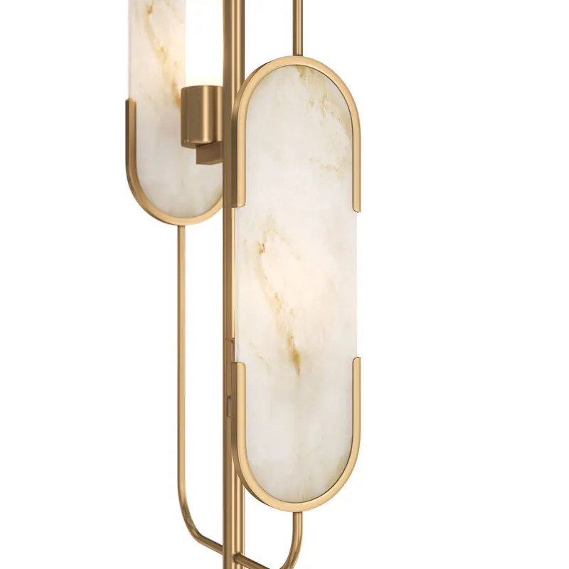 Lampa stojąca Maytoni Marmo, kolor złoty/naturalny kamień