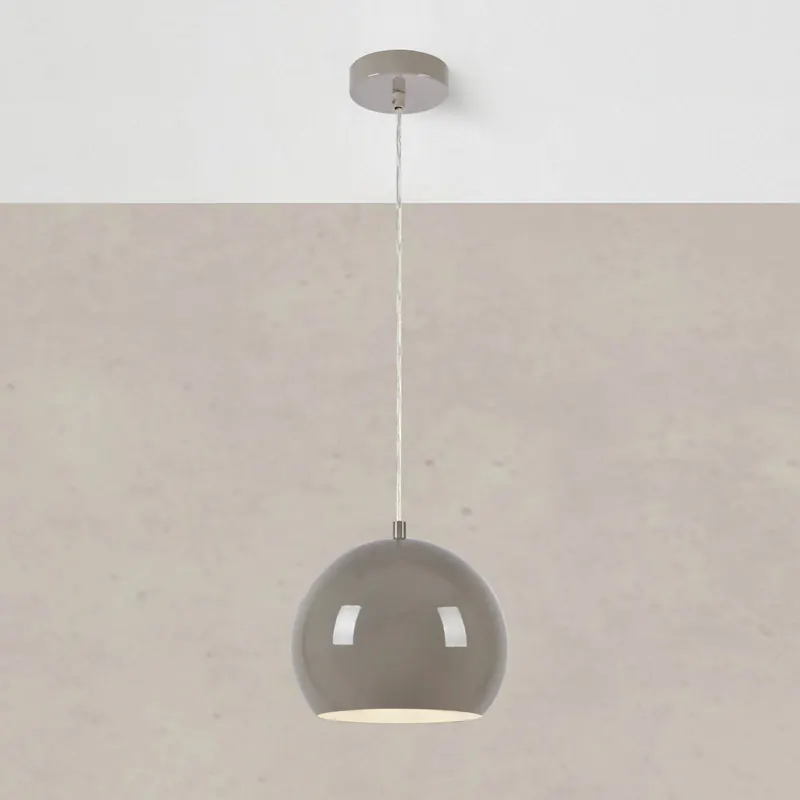Lampa wisząca Pop, Ø 20 cm, greige, metal