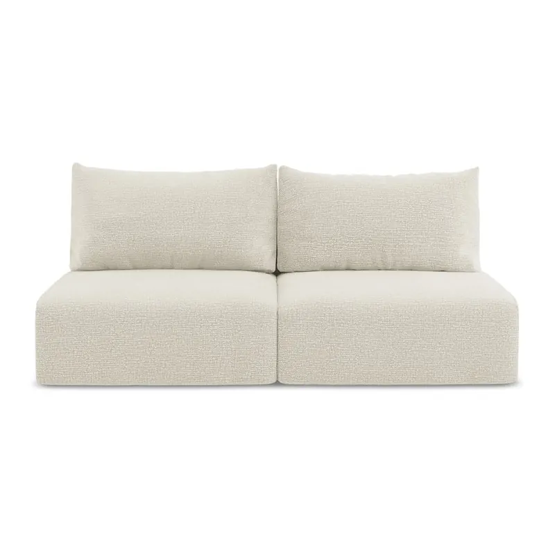 Kremowa rozkładana/ze schowkiem sofa 216 cm Kalena – Makamii