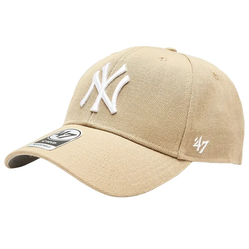 47 Brand MLB New York Yankees Cap B-MVP17WBV-KHB, Męskie, Beżowe, czapki z daszkiem, akryl, rozmiar: One size