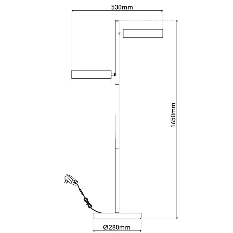 Lampa stojąca LED Tessa czarna/beżowa 165 cm Touchdim CCT 2-punktowa.