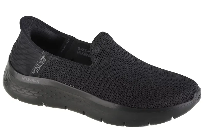 Skechers Slip-Ins: GO WALK Flex - Relish 124963-BBK, Damskie, Czarne, buty sneakers, tkanina, rozmiar: 38,5