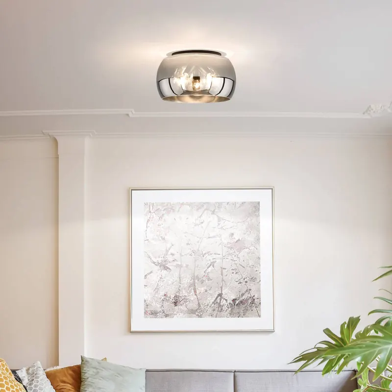 Lampa sufitowa Dima, szkło dymione, Ø 40 cm