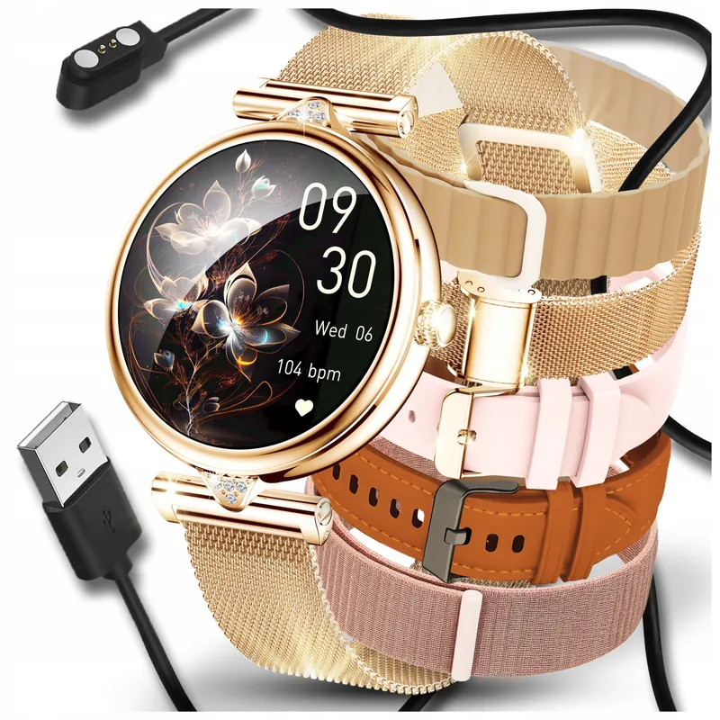 Smartwatch Zegarek Damski Polskie Menu Rozmowy Powiadomienia Sport 5 Paski