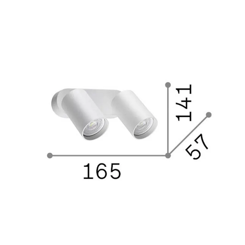 IDEAL LUX – reflektor ścienny Dynamite Round, biały, 16,5 cm, 2-punktowy