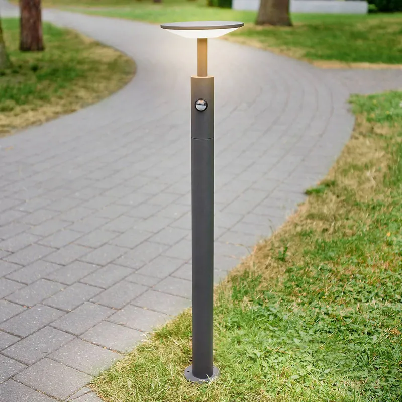 Lucande Fenia słupek ogrodowy LED, 100 cm, czujnik, IP54, antracyt