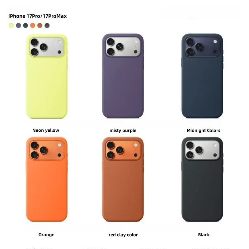 Oficjalne etui silikonowe z płynnym silikonem i magnesem do iPhone 17 /Pro/Pro Max, z funkcją bezprzewodowego ładowania AI Touch i ochroną.