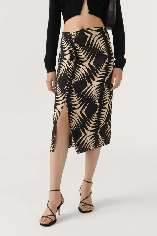 BA&SH Mid-length Skirt Black Maat: XS | Midi Rokken Outlet | Dames | Zwart