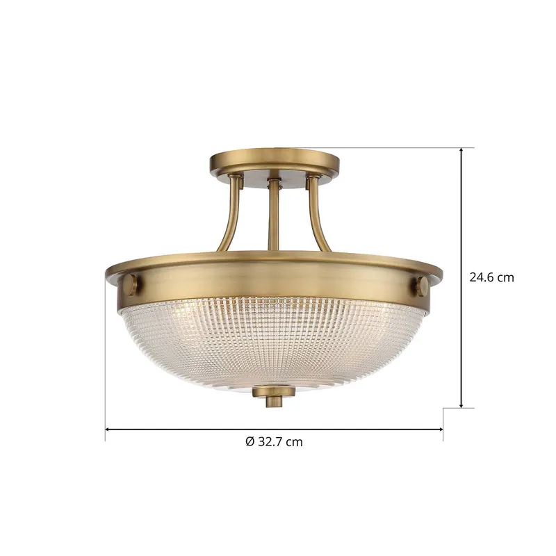 Lampa sufitowa Mantle z dyfuzorem, stary mosiądz