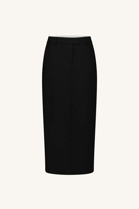 By-Bar Noora Skirt Jet Black Maat: XS | Midi Rokken Outlet | Dames | Zwart
