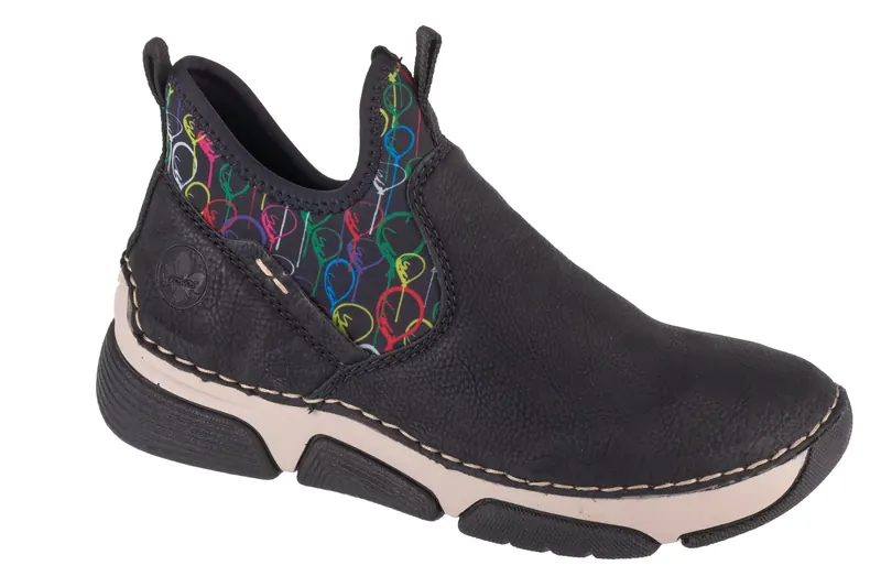 Rieker Booties 45957-00, Damskie, Czarne, trzewiki, skóra syntetyczna, rozmiar: 38