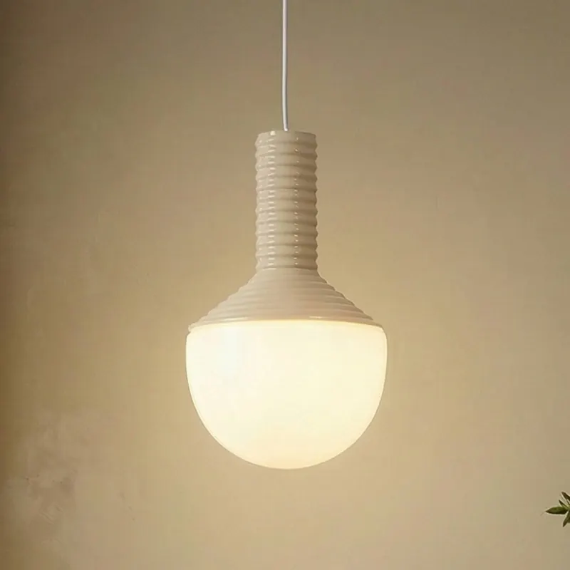 Lampa wisząca Lucande Florine, beż/opal, ceramika, szkło