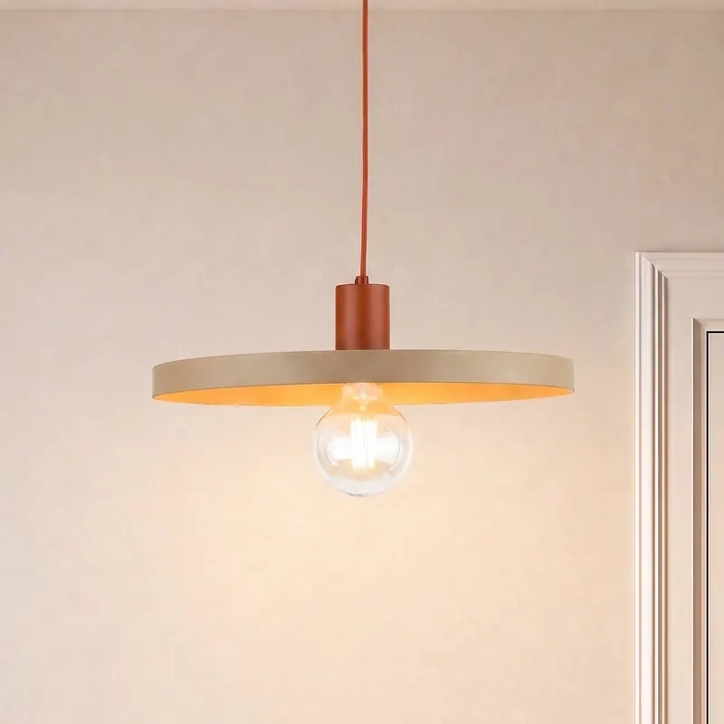 Lampa wisząca Sila, piaskowa/czerwona, metal, Ø 45 cm, E27