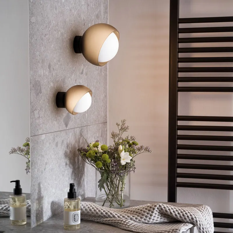 Lampa ścienna IDEAL LUX Bloom, czarny, Ø 17 cm, metal