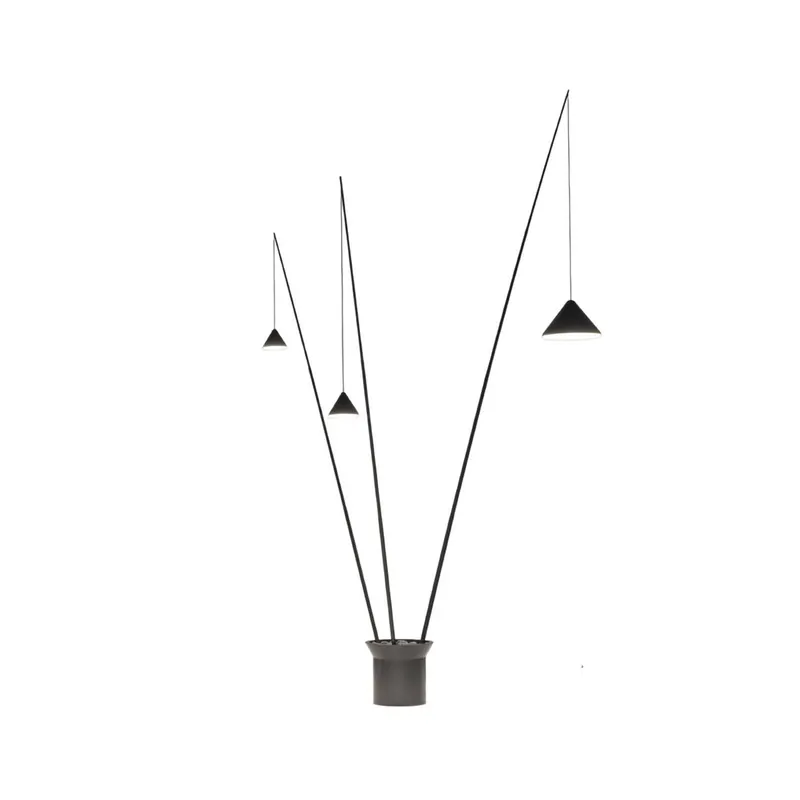 Lampa stojąca LED Vibia NORTH, czarna, 3-punktowa, metalowa, 927