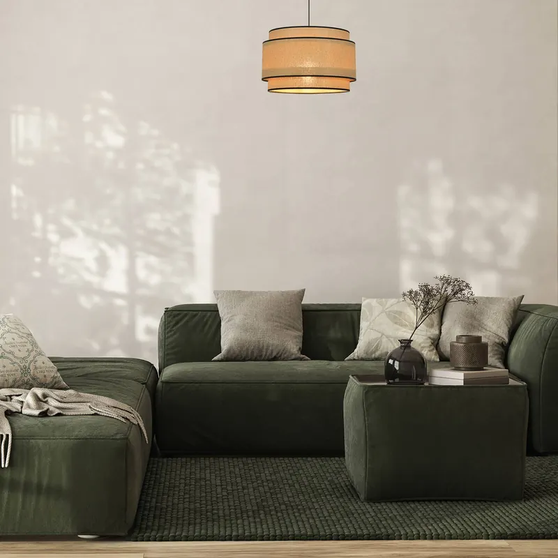 Lampa wisząca Milo, kolor jamajski/czarny, Ø 38 cm, papier/metal