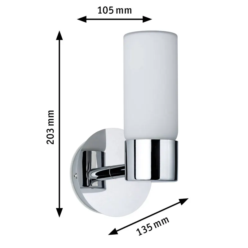 Paulmann Eleon kinkiet IP44 chrom/opal 1-pkt.