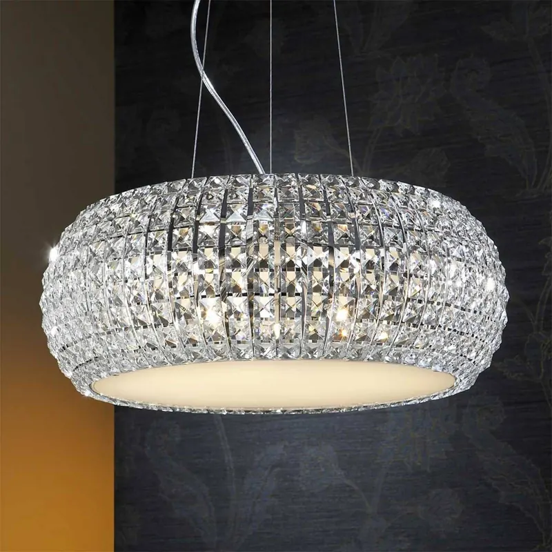 Mieniąca się lampa wisząca DIAMOND okrągła