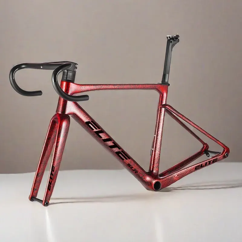 Rama roweru szosowego ELITE Carbon 47/49/51/54/56cm T47 Hamulec Tarczowy Ultralekka Sztyca Części Rowerowe Zestaw Ramy Roweru