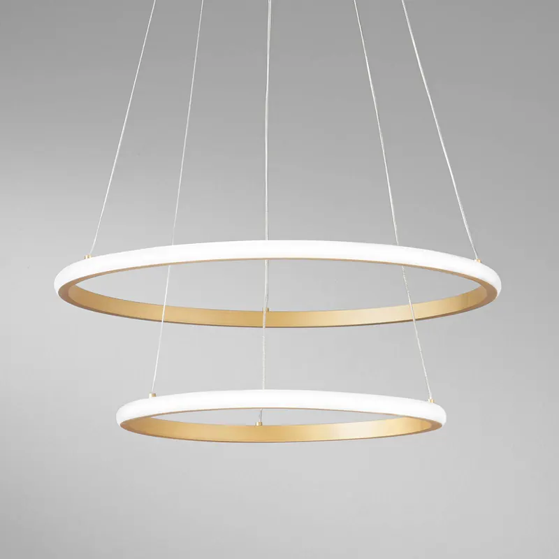 Lampa wisząca LED Axis, Ø 60/40 cm, złoty metal CCT, RGB