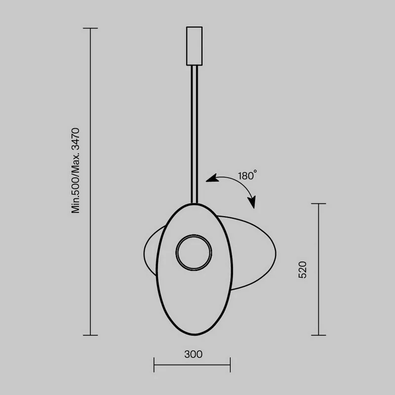 Lampa wisząca LED Maytoni Evolution, szara/biała, obrotowa