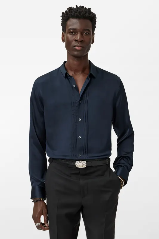 John Varvatos Albany Shirt Navy Maat: XXL | Zakelijke Overhemden Outlet | Heren | Blauw