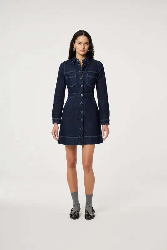 Fabienne Chapot Ruth Dress Rinsed Maat: 42 | Blousejurken Outlet | Dames | Blauw