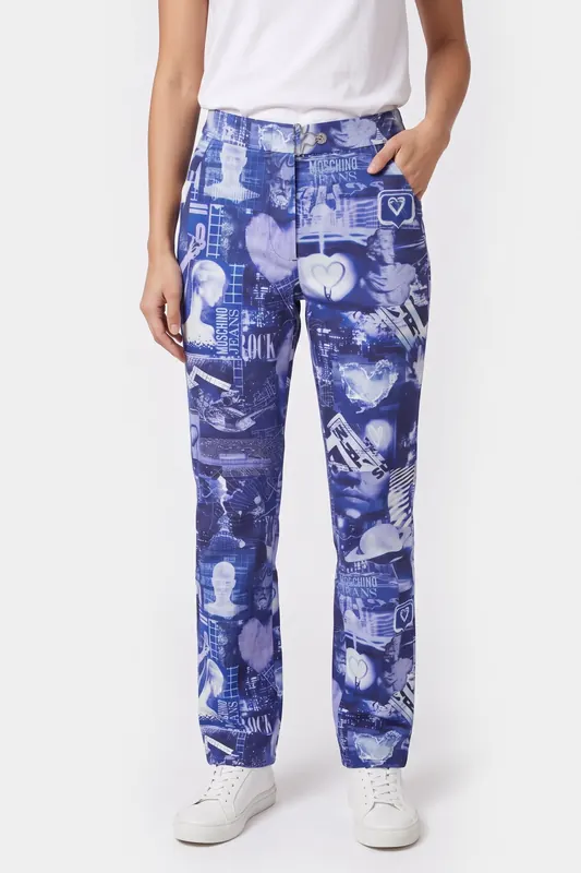 Moschino Trousers Blue Maat: 38 | Straight Broeken Outlet | Dames | Blauw