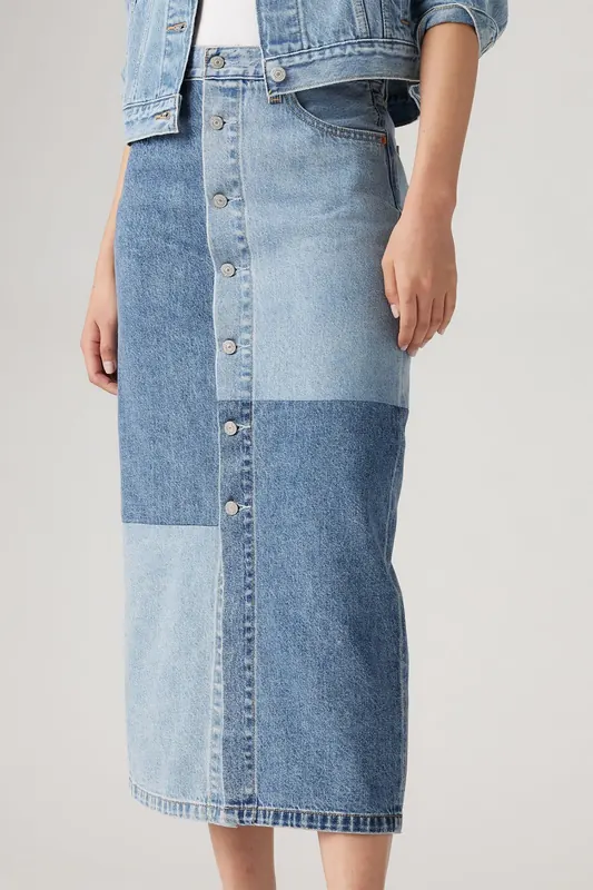 Levi's Button Midi Skirt Maat: W24 | Spijkerrokken Outlet | Dames | Blauw