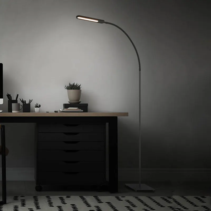 Lampa stojąca LED Servo, ściemniana, CCT, czarna
